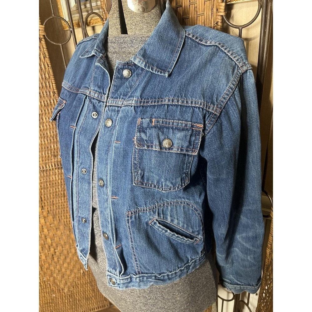 Women's Vintage 60s JCPenny Ranch craft Western Denim Jacket type 2 snap Size 40 - Picture 5 of 9